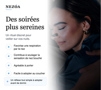 Des soirées plus sereines — femme portant NEZOA au coucher